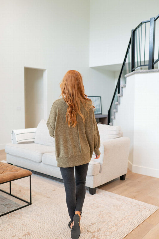 Sudadera extragrande con hombros caídos y efecto melange cepillado