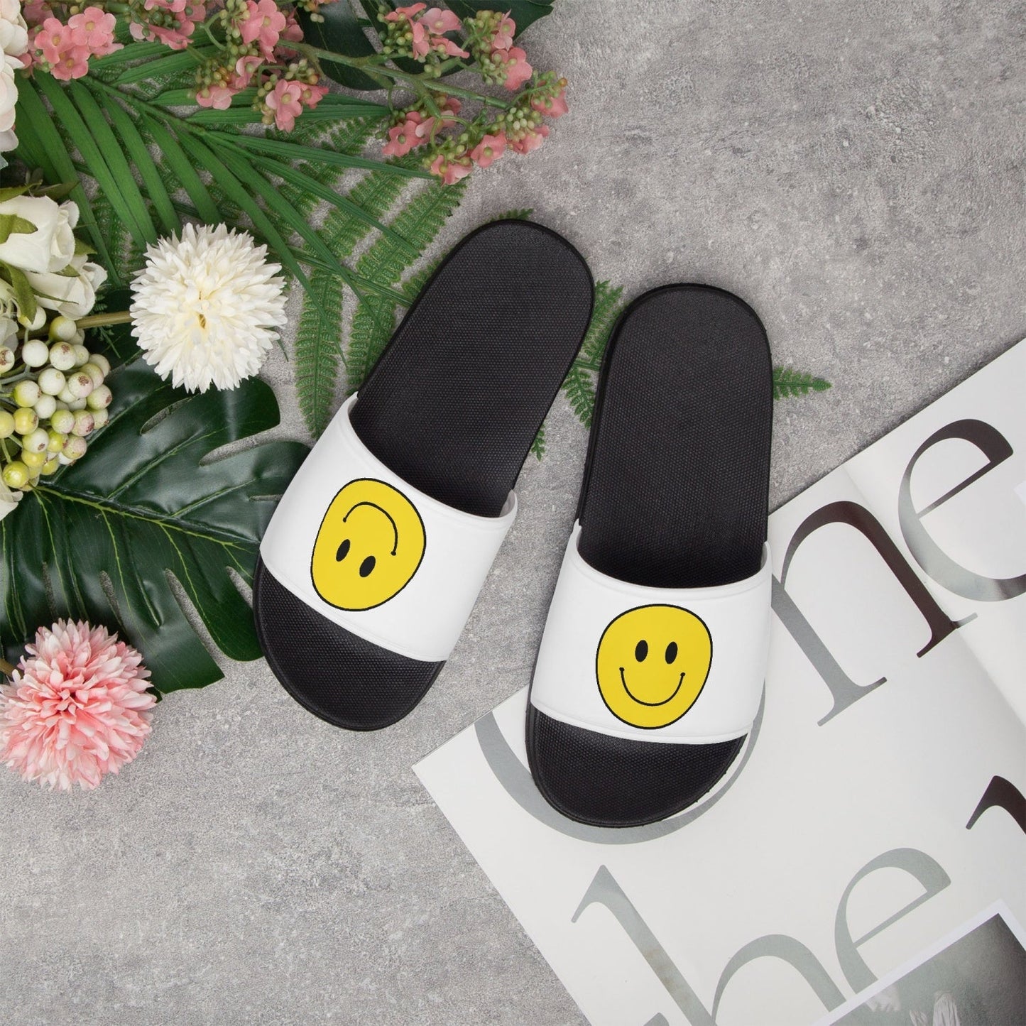 Zapatos de playa Jacki Easlick Smiley Face sin cordones - Negro 