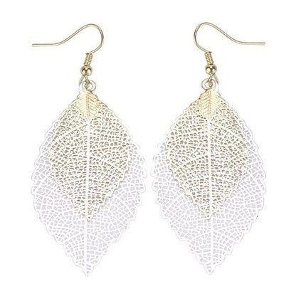 Boucles d'oreilles feuilles arc-en-ciel