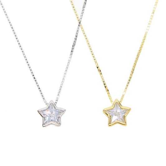 Collier avec lunette en oxyde de zirconium - Étoile