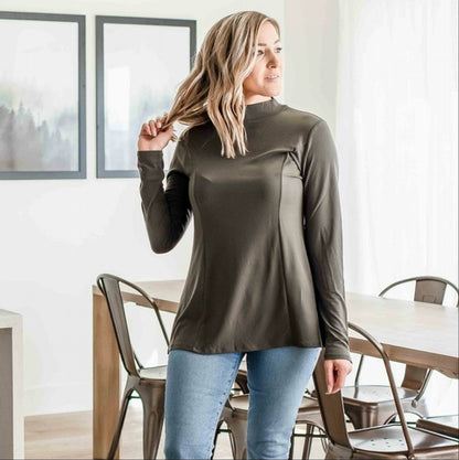 Top de cuello alto y manga larga Ity