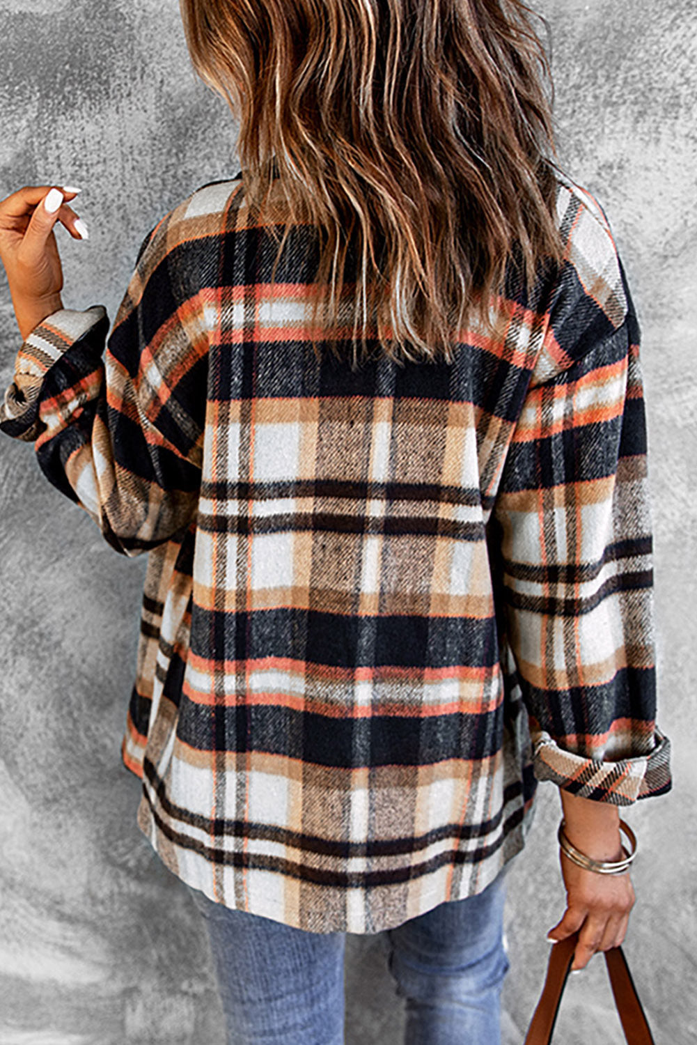 Veste à poches à imprimé géométrique à carreaux