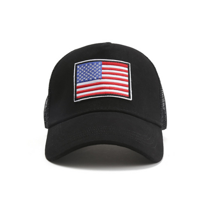 Casquette de camionneur avec drapeau américain et sangle réglable