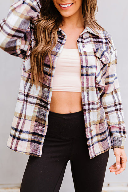 Veste à poches à imprimé géométrique à carreaux