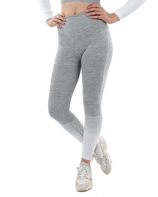 Mallas sin costuras Bocana - Gris y blanco