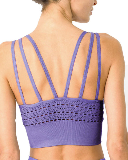 Conjunto de malla sin costuras - Morado 
