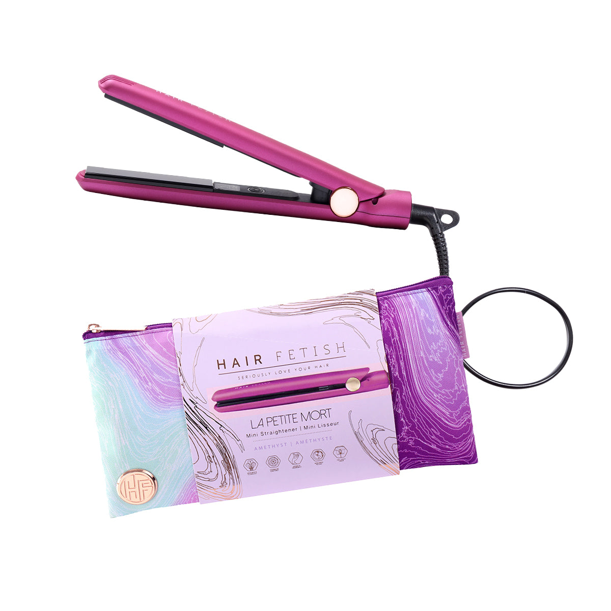 Miniplancha para el cabello Hair Fetish (con estuche de viaje de diseño)
