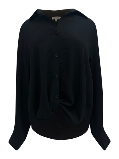 Blusa extragrande con cuello abotonado