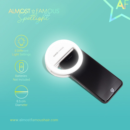 Lampe à selfie Almost Famous Spotlight – Noir