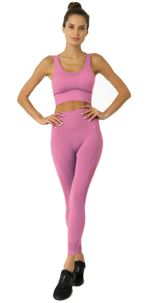 Conjunto de malla sin costuras - Rosa 