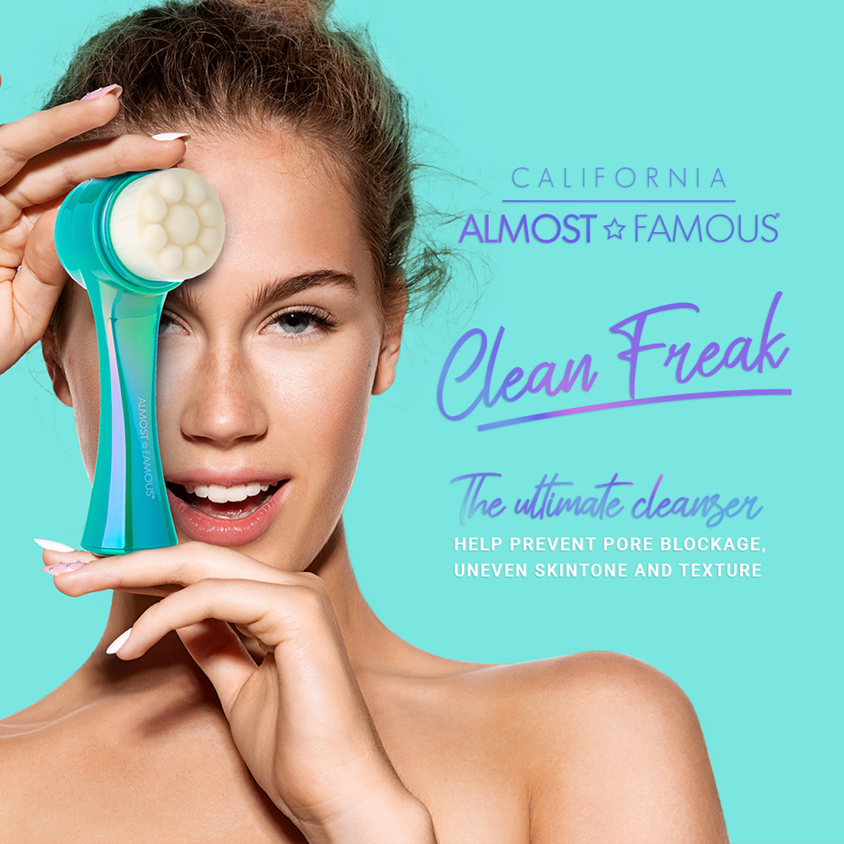 Brosse exfoliante 2 en 1 « Clean Freak » de Almost Famous