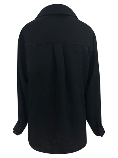 Blusa extragrande con cuello abotonado
