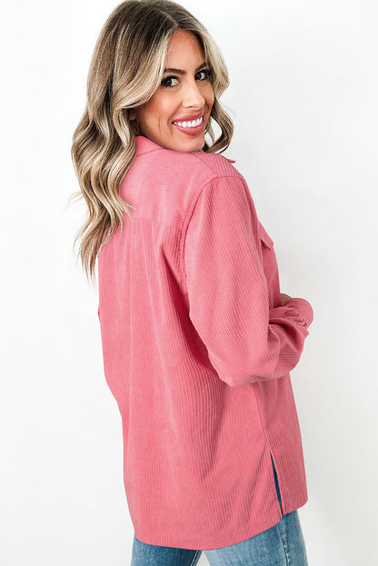 Chaqueta de pana Bonbon con botones, detalle de solapa y aberturas laterales