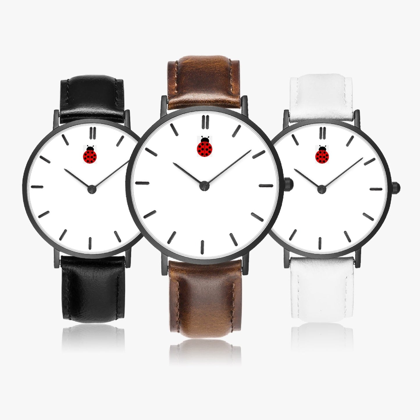 Reloj de cuarzo Jacki Easlick Ladybug con correa de piel ultrafina