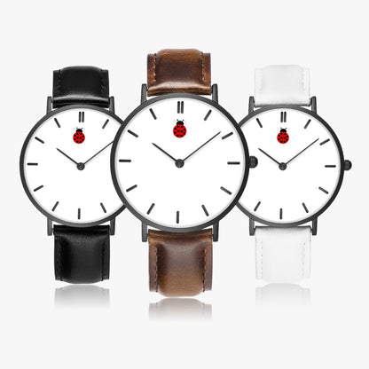 Reloj de cuarzo Jacki Easlick Ladybug con correa de piel ultrafina