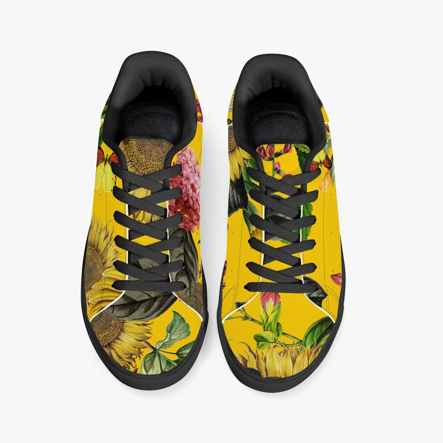 Zapatillas bajas de cuero Jacki Easlick Sunflowers - Blanco/Negro 
