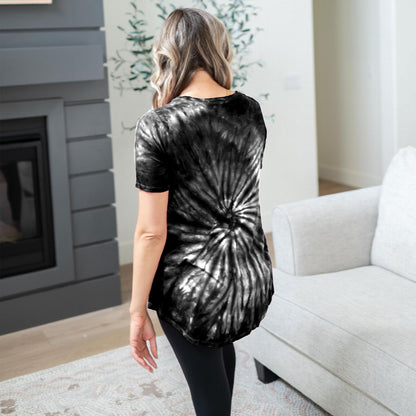 Tie Dye Round Neck Short Sleeve Top