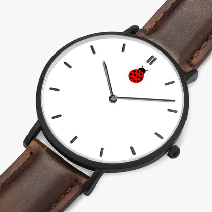 Reloj de cuarzo Jacki Easlick Ladybug con correa de piel ultrafina