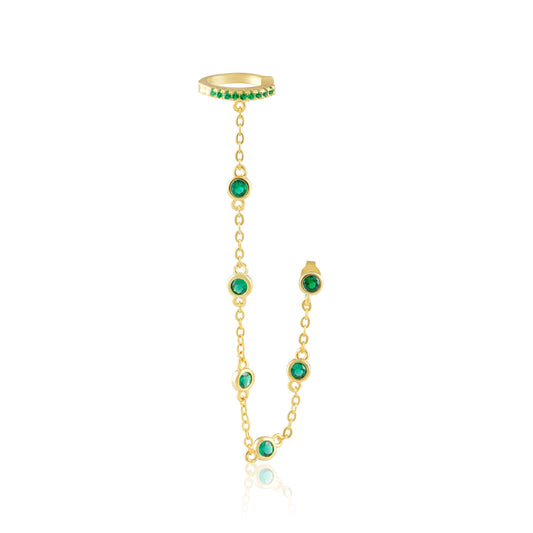 Boucle d'oreille Diana - Émeraude