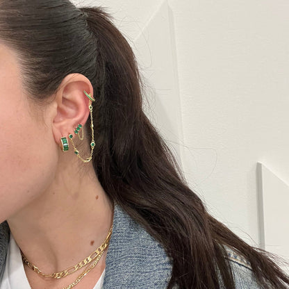 Boucle d'oreille Diana - Émeraude