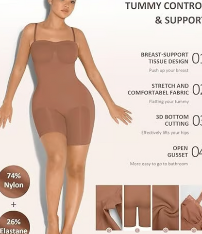 Strapless Bodysuit for Women Tummy Control Shapewear Seamless Sculpt B