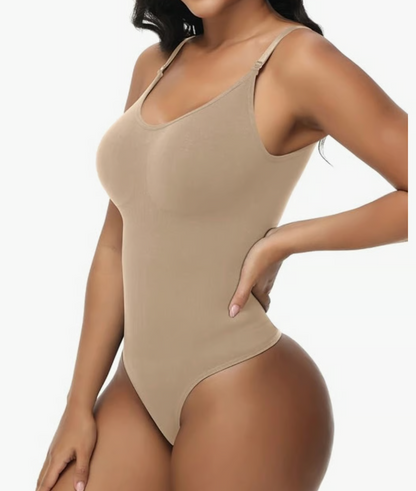 Body para mujer, moldeador de abdomen, moldeador de cuerpo, sin costuras, con tirantes finos