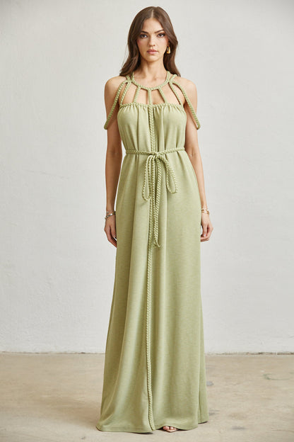 Vestido largo trenzado Biya