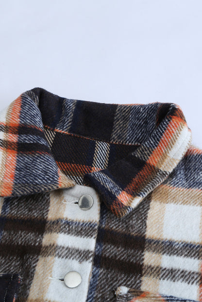 Veste à poches à imprimé géométrique à carreaux