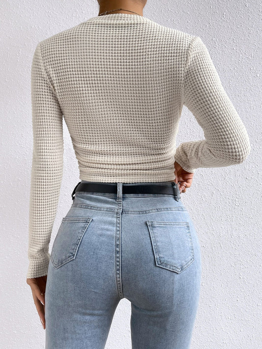 Camiseta de manga larga con cuello redondo