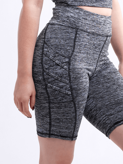 Short d'entraînement taille haute JupiterGear avec poches et design croisé