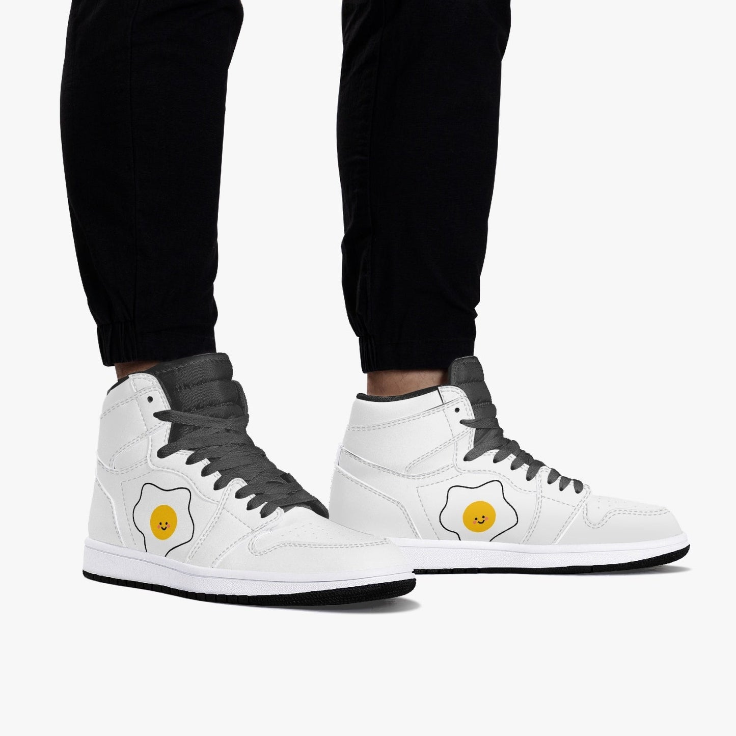 Zapatillas altas de cuero con diseño de huevo de lujo Jacki Easlick 