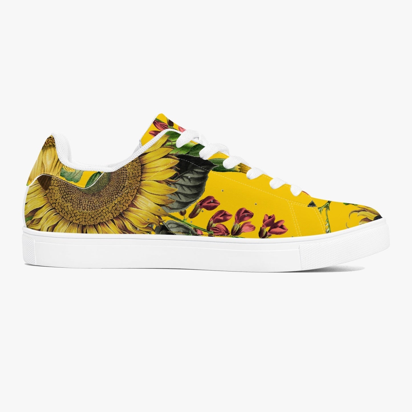 Zapatillas bajas de cuero Jacki Easlick Sunflowers - Blanco/Negro 