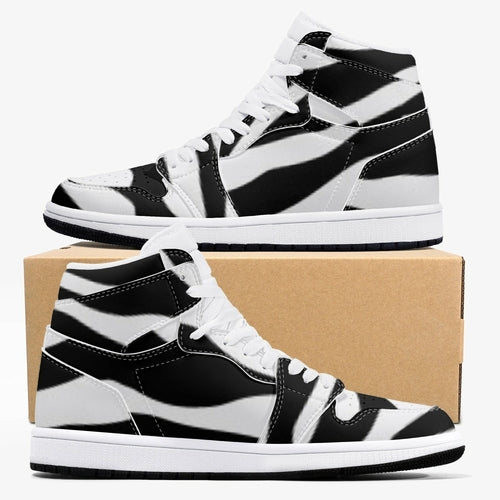 Baskets montantes en cuir à imprimé zèbre Jacki Easlick 