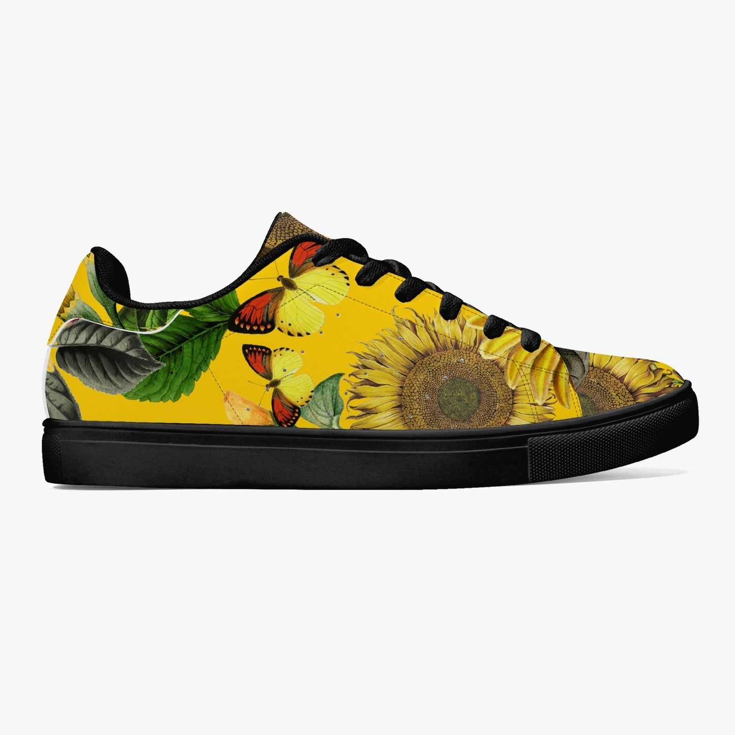 Zapatillas bajas de cuero Jacki Easlick Sunflowers - Blanco/Negro 
