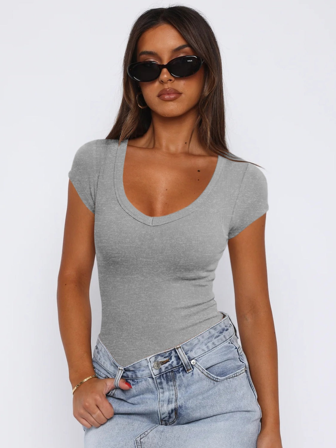 Camiseta de cuello redondo y manga corta