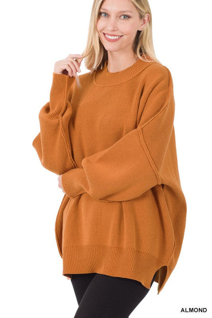 Suéter oversize con abertura lateral