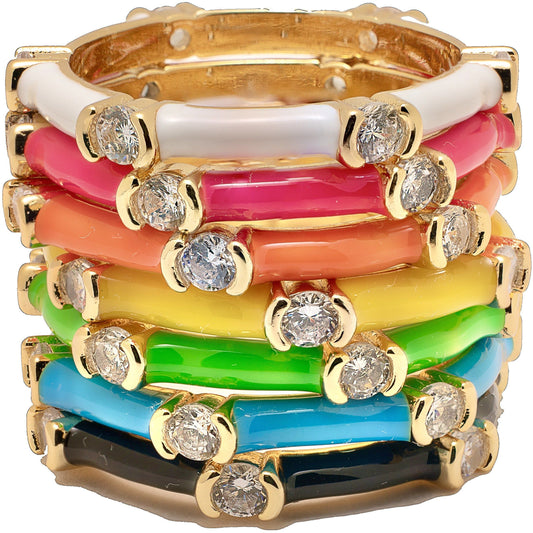 Bague empilable en émail
