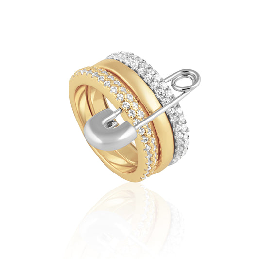 Bague épingle de sûreté empilée Eva