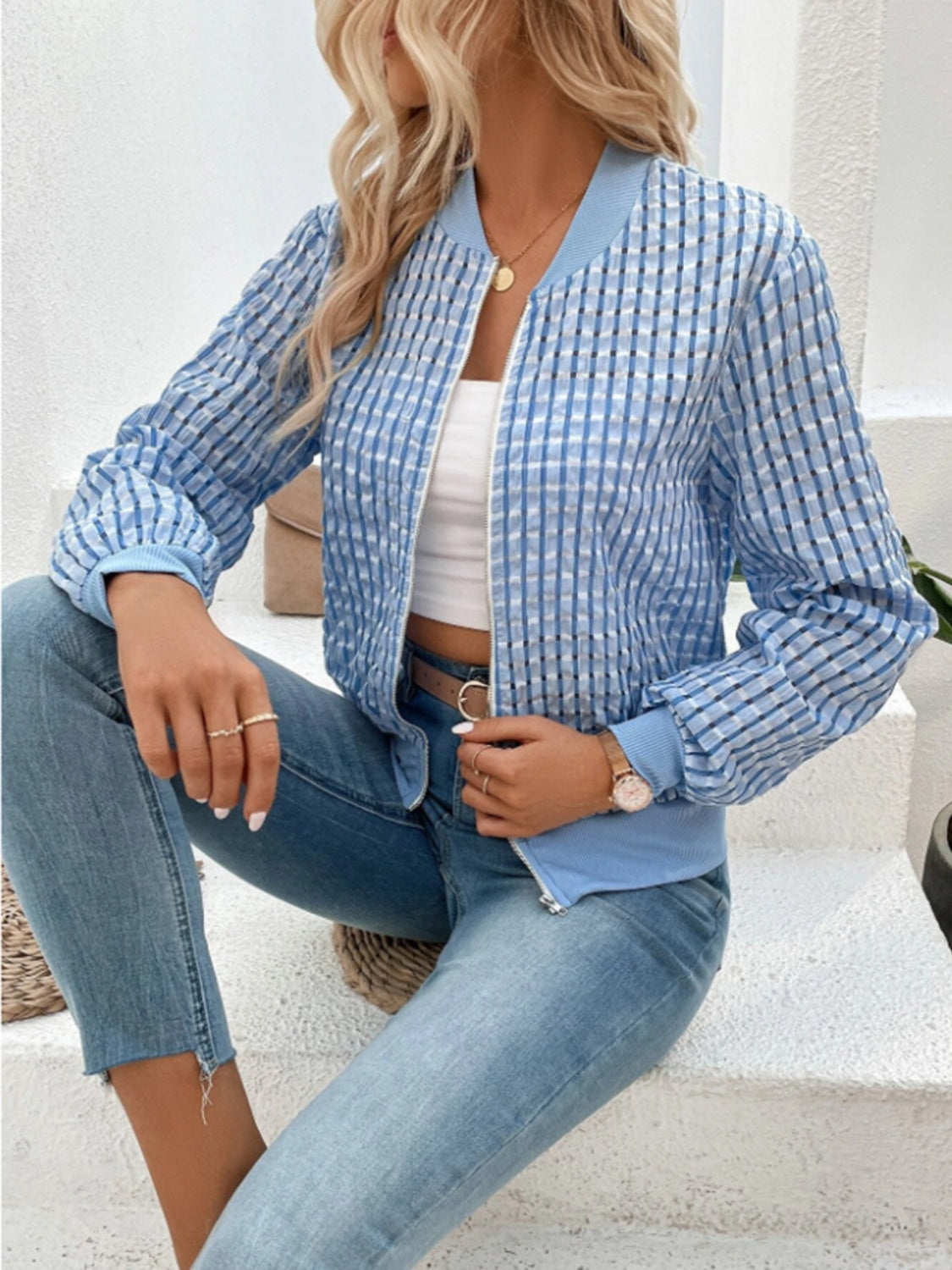 Veste zippée à manches longues
