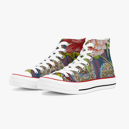 Zapatillas altas de lona con estampado de flores de tigre de Jacki Easlick