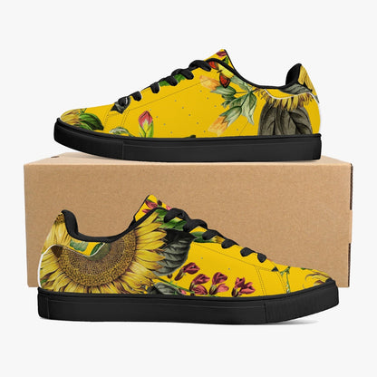 Zapatillas bajas de cuero Jacki Easlick Sunflowers - Blanco/Negro 