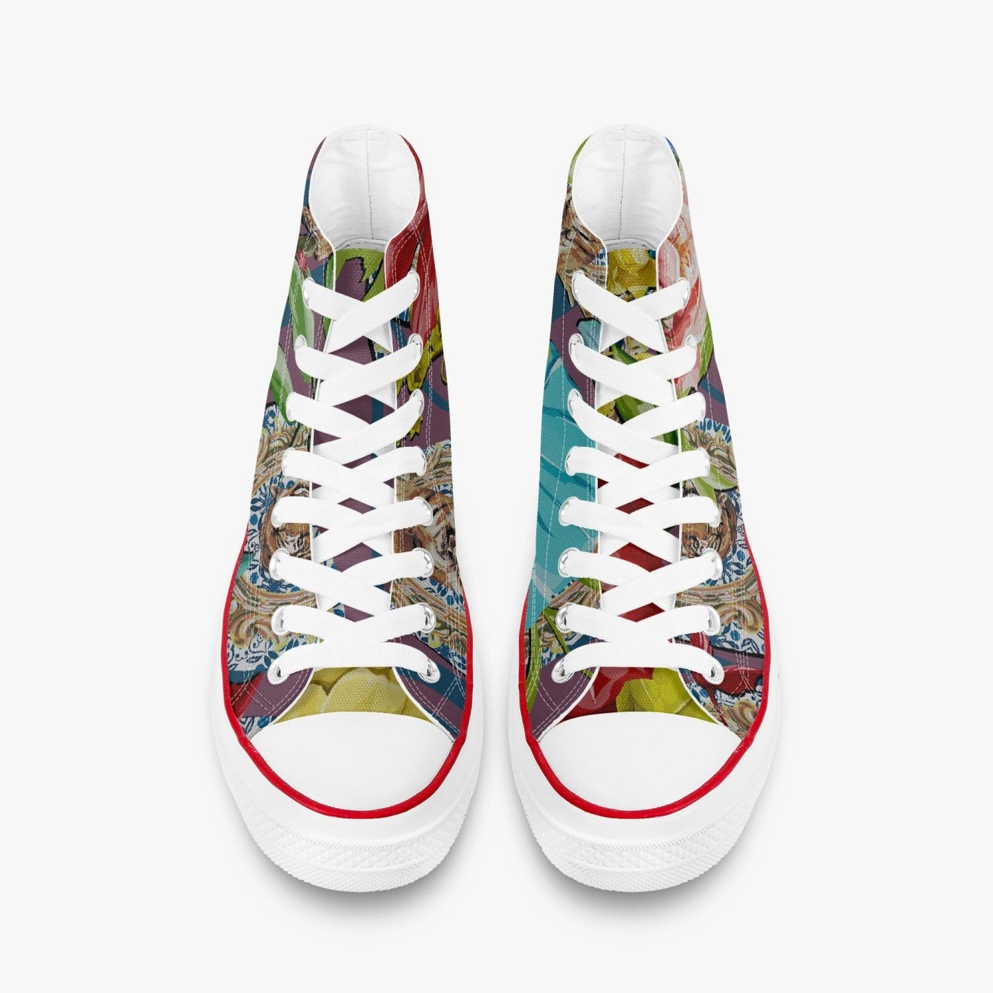 Zapatillas altas de lona con estampado de flores de tigre de Jacki Easlick