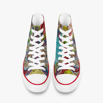 Zapatillas altas de lona con estampado de flores de tigre de Jacki Easlick