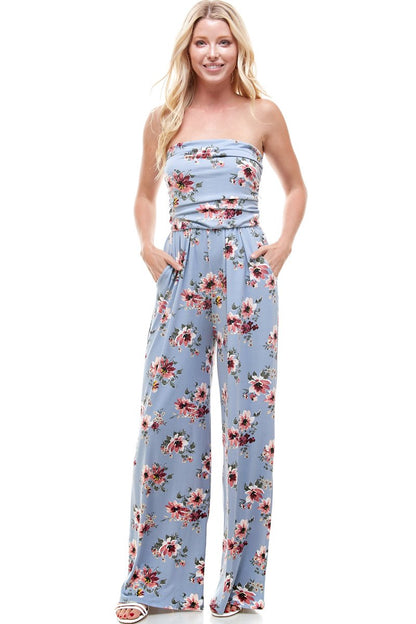 Combinaison bustier fleurie pour femme