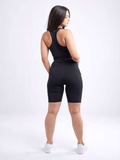 Short d'entraînement taille haute JupiterGear avec poches et design croisé