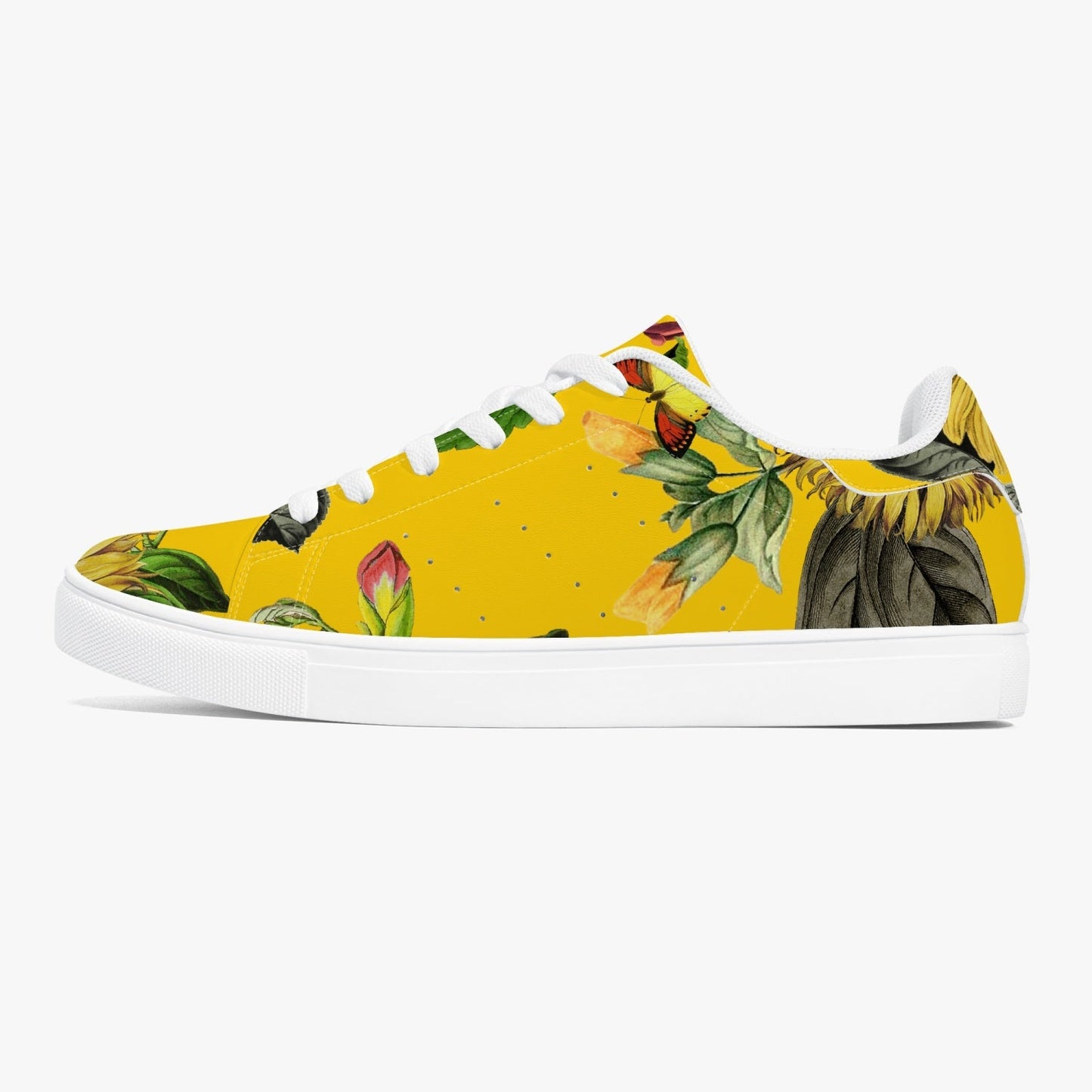 Zapatillas bajas de cuero Jacki Easlick Sunflowers - Blanco/Negro 