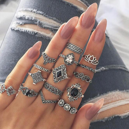 Ensemble de bagues à fleurs