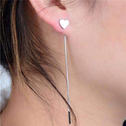Boucles d'oreilles pendantes en forme de cœur 