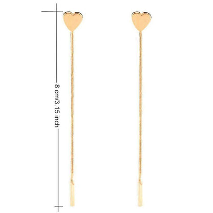 Boucles d'oreilles pendantes en forme de cœur 