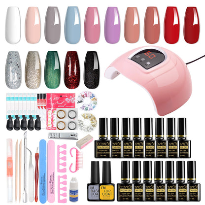 Kit de démarrage pour vernis à ongles gel avec lampe à ongles 36 W et 18 LED, 15 couleurs
